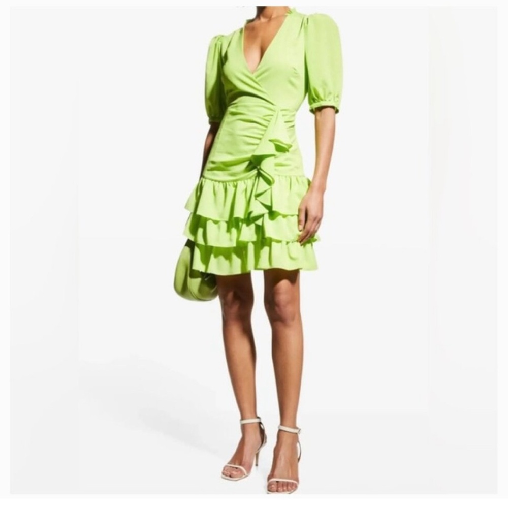 Chic Lime Ruffle Mini Dress